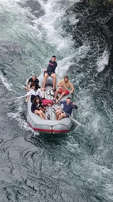 a group of people on a raft in the water at Kuca za odmor Una-Mia in Kulen Vakuf