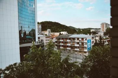 a view of a city from a building at Studio apartman NEI in Tuzla