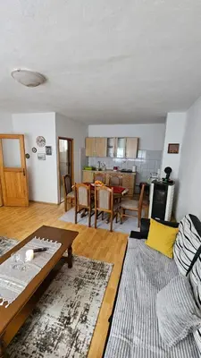 a living room with a couch and a table at Apartman Naza in Kulen Vakuf