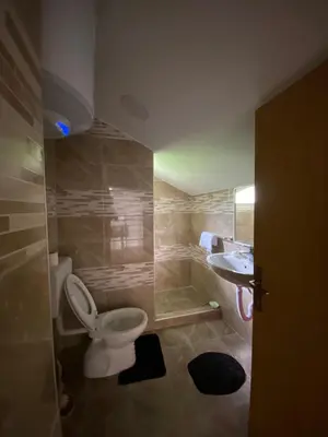 a bathroom with a toilet and a sink at Rok in Tešanj