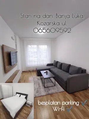 a living room with a couch and a table at Apartman Milekic in Banja Luka