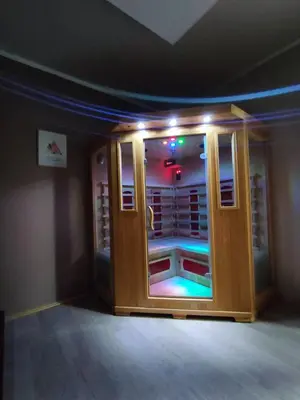 an empty room with a door with lights on at Apartman Magic Sauna,Jakuzzi,Kino in Livno