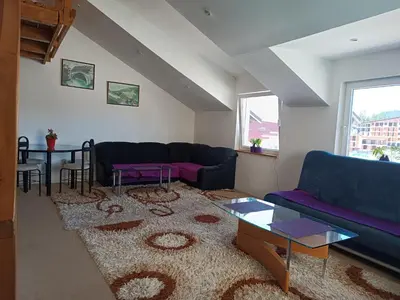 a living room with a couch and a table at Mountain Apartment Vlašić Babanovac in Vlasic