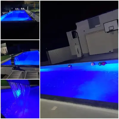 a collage of three pictures of a swimming pool at AQUA VET Velika Kladuša in Velika Kladuša