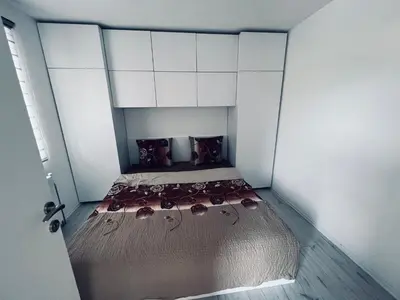 an overhead view of a bedroom with two beds at Stan 7 in Kiseljak