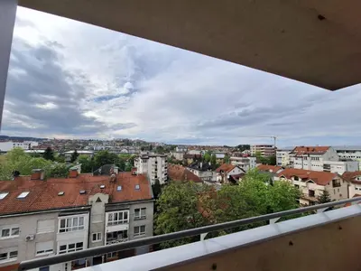 a view of a city from a balcony at PENTHAUS apartment in Banja Luka