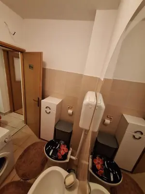 a bathroom with a toilet and a sink at Stan na dan Grahovo in Bosansko Grahovo