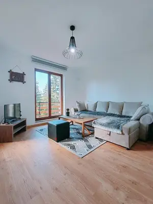 a living room with a couch and a table at Apartments Planinski raj in Travnik