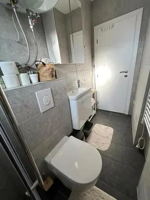 a small bathroom with a toilet and a sink at Rosa Canina Kupres 2 - Centar in Kupres