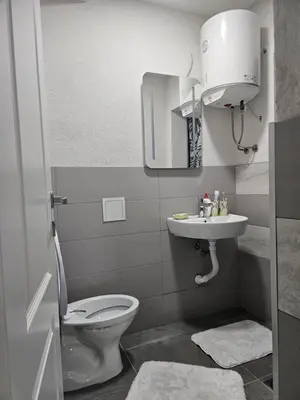 a bathroom with a toilet and a sink at Apartmani Planinsko srce Vlašić in Vlasic