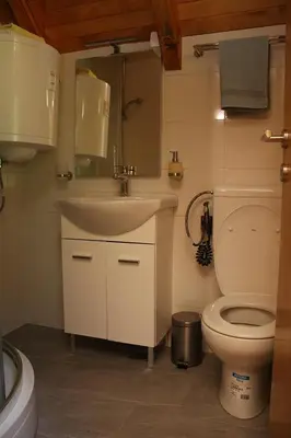 a bathroom with a sink and a toilet at LAna in Šipovo