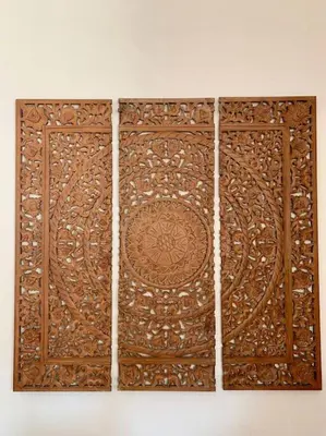 a pair of wooden doors on a wall at Sokograd Loft in Šipovo
