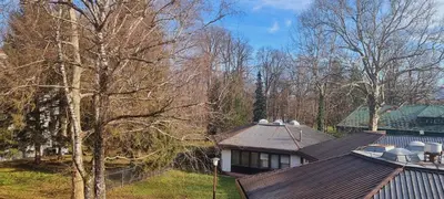 an aerial view of a house with a tree at Apartman PARK in Bihać