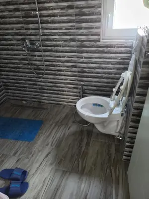 a bathroom with a toilet and a shower at Apartman Varcar in Bihać
