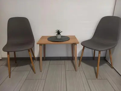 two chairs and a table with a potted plant on it at SOBE CICKO in Bosansko Petrovo Selo