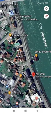 a map of a city and the water with buildings at Stan na dan Kej Una in Bosanska Dubica
