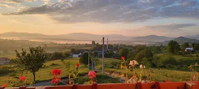 a view of a valley with mountains in the distance at Kuća za odmor Villa Kovačević in Bihać
