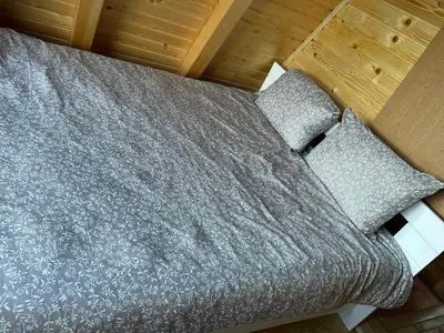 an overhead view of a bed with two pillows at Villa Forest Paradise in Visoko