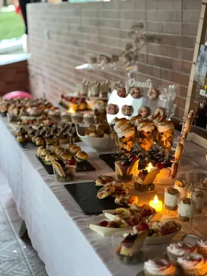 a buffet line with many different types of food at Una Relax in Bosanski Novi