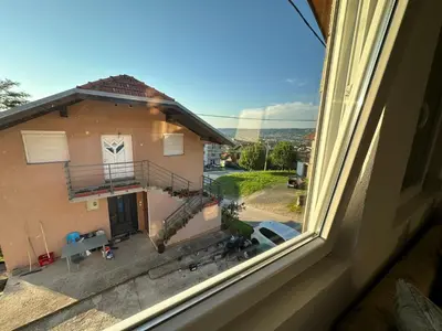 a view from a window of a house at Stan na dan Banjaluka in Banja Luka