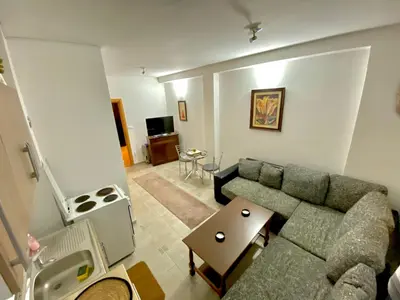 a living room with a couch and a table at Apartman MyHome Travnik in Travnik