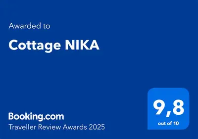 a blue square with the words cancelled to cottage nikka at Cottage NIKA in Jajce
