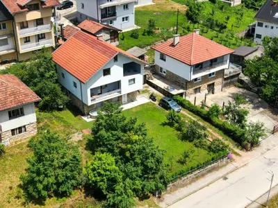 an aerial view of a house with an orange roof at Apartman Kiko in Jajce