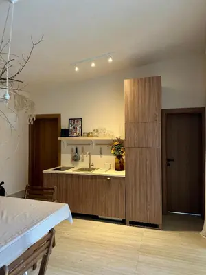 a kitchen with a sink and a counter top at Kuca Oste in Banja Luka