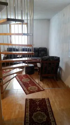 a living room with a couch and two rugs at Vila Damir in Gornja Šišava