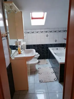 a bathroom with a sink and a toilet and a sink at Apartman Ružica in Tomislavgrad