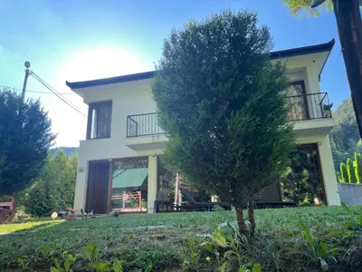 a house with a tree in front of it at Villa Bella Una - Prizemlje in Cazin