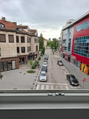 a view of a city street with cars parked at Sparkle Home in Banja Luka