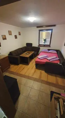 a living room with a couch and a table at Andrea & Goran 106 in Vlasic