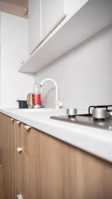 a kitchen with a sink and a counter top at Green Sea Resort - Zeleno More in Visoko