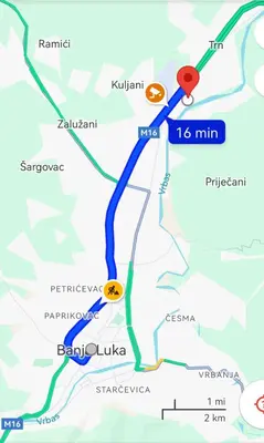 a map of the roads in kyrgyzstan at Harmonija - Trn, Banjaluka in Laktaši