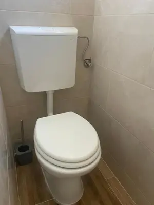 a bathroom with a white toilet in a room at Vidovdanska house in Šipovo