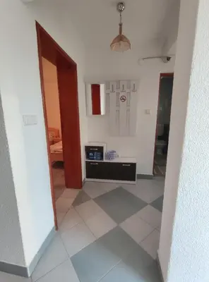 a view of a living room with a floor at Prenoćiste Borik in Sanski most