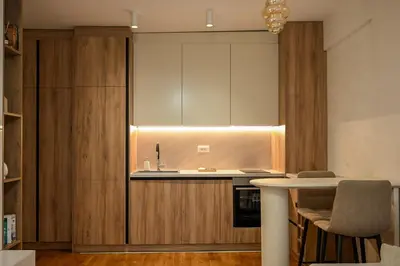 a kitchen with a sink and a counter top at Apartman Galerija 1 in Banja Luka