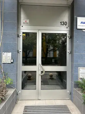 an entrance to a building with a glass door at Vert Lux in Banja Luka