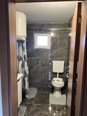 a small bathroom with a toilet and a window at Vikendica Brljak in Gostilj