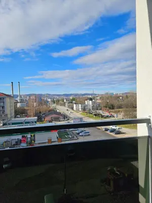 a view of a city from the balcony of a building at Alex LUX Banjaluka in Železnička Stanica Incel