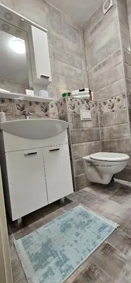 a bathroom with a sink and a toilet at Apartman Mima in Sanski most