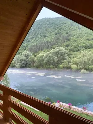 a view of a river from a window at Vikendica ANA in Šipovo