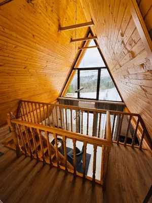 a room with a large window in a cabin at Weekend house - Vlašić in Vlasic