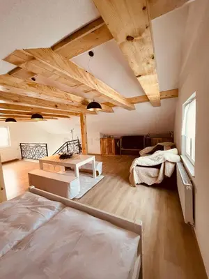 a large room with a bed and a table at Apartman Vito in Kupres