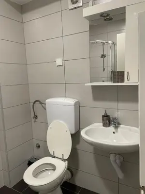 a bathroom with a toilet and a sink at Evergrey in Banja Luka