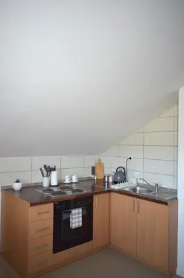 a kitchen with a sink and a stove at Apartman Panorama in Tomislavgrad