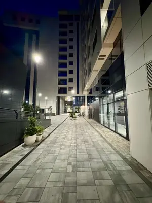 an empty hallway of an office building at night at Apartman MB in Banja Luka