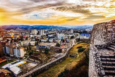 a view of a city from the top of a castle at Dnevna Soba in Doboj