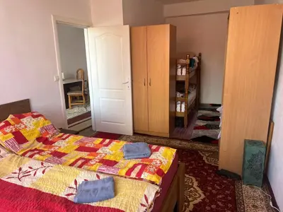 a bedroom with a bed and a closet at Apartman Dila in Vlasic